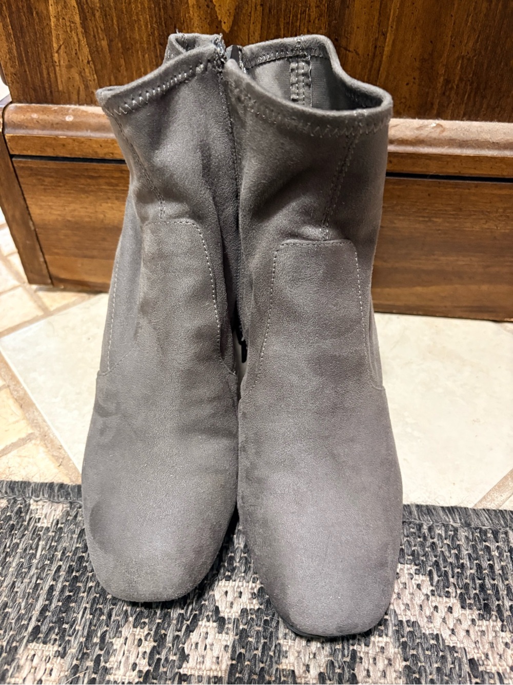 Kelly & Katie Gray Suede Ankle Booties